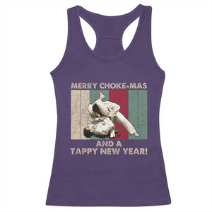 Jiu Jitsu Christmas Racerback Tank Top Retro Merry Choke Mas Tappy New Year Martial Arts BJJ Lover TS10 Purple Print Your Wear