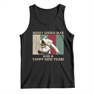 Jiu Jitsu Christmas Tank Top Retro Merry Choke Mas Tappy New Year Martial Arts BJJ Lover TS10 Black Print Your Wear