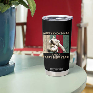 Jiu Jitsu Christmas Tumbler Cup Retro Merry Choke Mas Tappy New Year Martial Arts BJJ Lover TS10 Print Your Wear