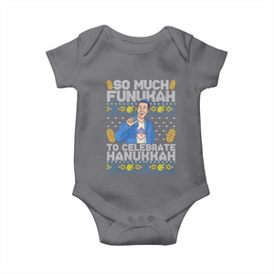 Funny Ugly Hanukkah Baby Onesie So Much Funukah To Celebrate Hanukkah Sandler TS10 Charcoal Print Your Wear