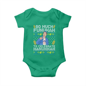 Funny Ugly Hanukkah Baby Onesie So Much Funukah To Celebrate Hanukkah Sandler TS10 Irish Green Print Your Wear