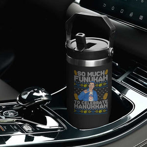 Funny Ugly Hanukkah Flip Straw Tumbler So Much Funukah To Celebrate Hanukkah Sandler TS10 Print Your Wear