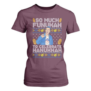 Funny Ugly Hanukkah T Shirt For Women So Much Funukah To Celebrate Hanukkah Sandler TS10 Maroon Print Your Wear