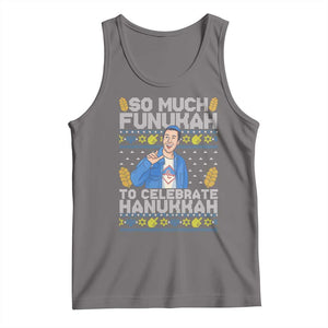 Funny Ugly Hanukkah Tank Top So Much Funukah To Celebrate Hanukkah Sandler TS10 Deep Heather Print Your Wear