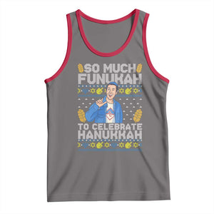 Funny Ugly Hanukkah Tank Top So Much Funukah To Celebrate Hanukkah Sandler TS10 Deep Heather Red Print Your Wear