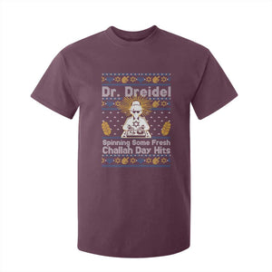 Funny Ugly Hanukkah T Shirt For Kid Mr Dreidel Dj Chanukkah Jewish TS10 Maroon Print Your Wear