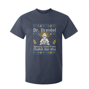 Funny Ugly Hanukkah T Shirt For Kid Mr Dreidel Dj Chanukkah Jewish TS10 Navy Print Your Wear