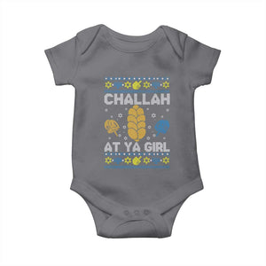 Funny Ugly Hanukkah Baby Onesie Challah At Ya Girl Matching TS10 Charcoal Print Your Wear