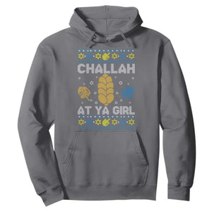 Funny Ugly Hanukkah Hoodie Challah At Ya Girl Matching TS10 Charcoal Print Your Wear