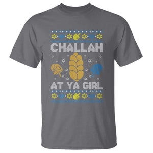 Funny Ugly Hanukkah T Shirt Challah At Ya Girl Matching TS10 Charcoal Print Your Wear
