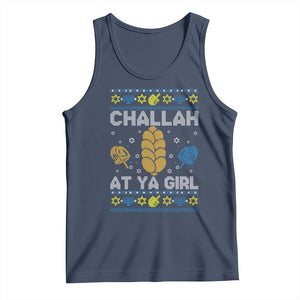 Funny Ugly Hanukkah Tank Top Challah At Ya Girl Matching TS10 Navy Print Your Wear