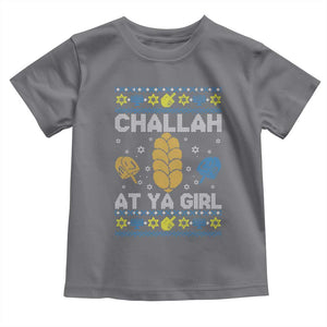 Funny Ugly Hanukkah Toddler T Shirt Challah At Ya Girl Matching TS10 Charcoal Print Your Wear