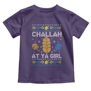 Funny Ugly Hanukkah Toddler T Shirt Challah At Ya Girl Matching TS10 Purple Print Your Wear