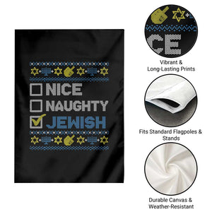 Nice Naughty Jewish Ugly Hanukkah Garden Flag Chanukah Jew Gift TS10 Print Your Wear