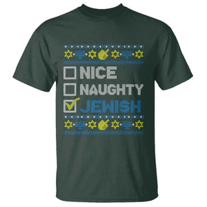 Nice Naughty Jewish Ugly Hanukkah T Shirt Chanukah Jew Gift TS10 Dark Forest Green Print Your Wear