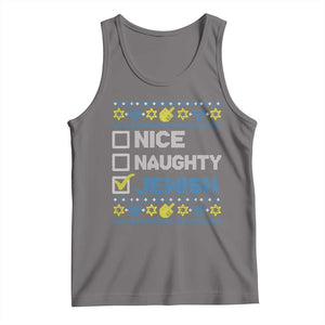 Nice Naughty Jewish Ugly Hanukkah Tank Top Chanukah Jew Gift TS10 Deep Heather Print Your Wear
