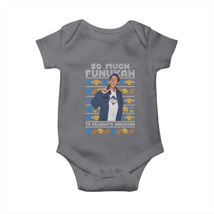 Funny Ugly Hanukkah Baby Onesie Sandler So Much Funukah To Celebrate Hanukkah TS10 Charcoal Print Your Wear