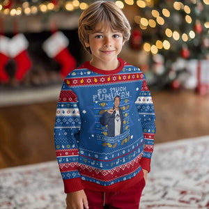 Funny Ugly Hanukkah Hanukkah Ugly Sweater Sandler So Much Funukah To Celebrate Hanukkah TS10 Blue Red Print Your Wear