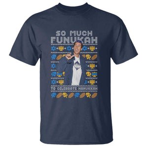 Funny Ugly Hanukkah T Shirt Sandler So Much Funukah To Celebrate Hanukkah TS10 Navy Print Your Wear