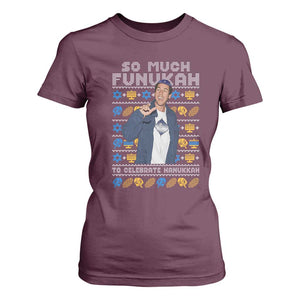 Funny Ugly Hanukkah T Shirt For Women Sandler So Much Funukah To Celebrate Hanukkah TS10 Maroon Print Your Wear
