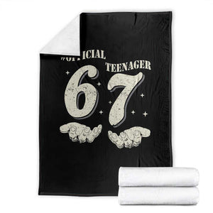 Funny 13th Birthday Official Teenager Throw Blanket Viral Meme Six Seven 6 7 Hands 13 Years Old Boys Kids TS10 Black Print Your Wear