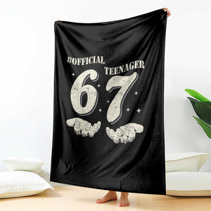 Funny 13th Birthday Official Teenager Throw Blanket Viral Meme Six Seven 6 7 Hands 13 Years Old Boys Kids TS10 Print Your Wear