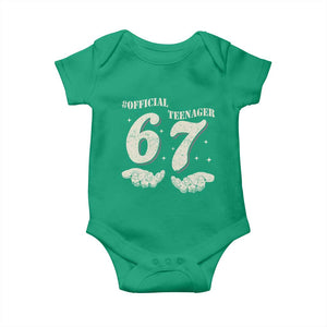 Funny 13th Birthday Official Teenager Baby Onesie Viral Meme Six Seven 6 7 Hands 13 Years Old Boys Kids TS10 Irish Green Print Your Wear
