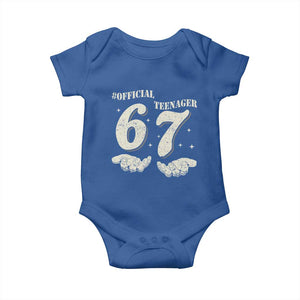 Funny 13th Birthday Official Teenager Baby Onesie Viral Meme Six Seven 6 7 Hands 13 Years Old Boys Kids TS10 Royal Blue Print Your Wear