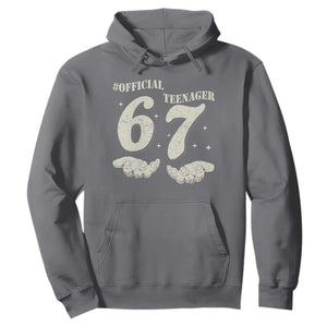 Funny 13th Birthday Official Teenager Hoodie Viral Meme Six Seven 6 7 Hands 13 Years Old Boys Kids TS10 Charcoal Print Your Wear