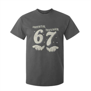 Funny 13th Birthday Official Teenager T Shirt For Kid Viral Meme Six Seven 6 7 Hands 13 Years Old Boys Kids TS10 Dark Heather Print Your Wear