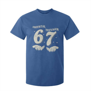 Funny 13th Birthday Official Teenager T Shirt For Kid Viral Meme Six Seven 6 7 Hands 13 Years Old Boys Kids TS10 Royal Blue Print Your Wear