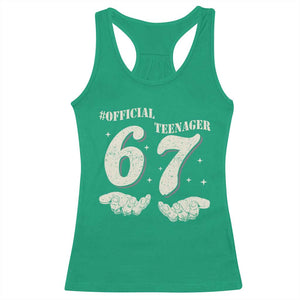 Funny 13th Birthday Official Teenager Racerback Tank Top Viral Meme Six Seven 6 7 Hands 13 Years Old Boys Kids TS10 Irish Green Print Your Wear