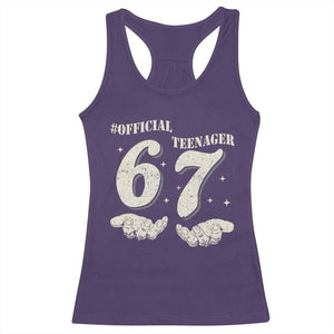 Funny 13th Birthday Official Teenager Racerback Tank Top Viral Meme Six Seven 6 7 Hands 13 Years Old Boys Kids TS10 Purple Print Your Wear