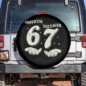 Funny 13th Birthday Official Teenager Spare Tire Cover Viral Meme Six Seven 6 7 Hands 13 Years Old Boys Kids TS10 No hole Black Print Your Wear
