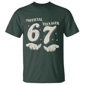 Funny 13th Birthday Official Teenager T Shirt Viral Meme Six Seven 6 7 Hands 13 Years Old Boys Kids TS10 Dark Forest Green Print Your Wear