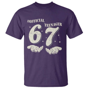 Funny 13th Birthday Official Teenager T Shirt Viral Meme Six Seven 6 7 Hands 13 Years Old Boys Kids TS10 Purple Print Your Wear