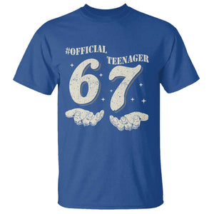 Funny 13th Birthday Official Teenager T Shirt Viral Meme Six Seven 6 7 Hands 13 Years Old Boys Kids TS10 Royal Blue Print Your Wear