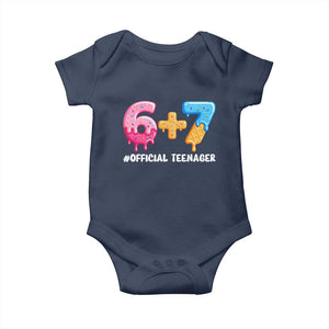 Funny 67 13th Birthday Official Teenager Baby Onesie 6 7 Ice Cream Drip Meme Funny Six Seven 13 Years Old TS10 Navy Print Your Wear