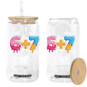 Funny 67 13th Birthday Official Teenager Glass Can 6 7 Ice Cream Drip Meme Funny Six Seven 13 Years Old TS10 Print Your Wear