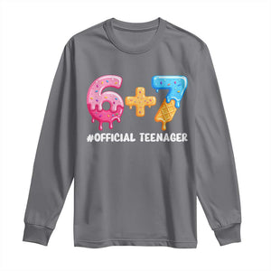 Funny 67 13th Birthday Official Teenager Long Sleeve Shirt 6 7 Ice Cream Drip Meme Funny Six Seven 13 Years Old TS10 Charcoal Print Your Wear