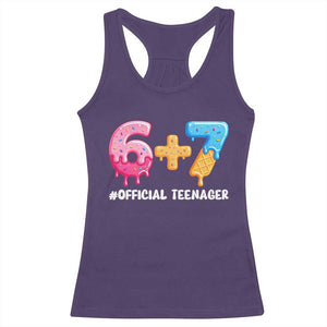 Funny 67 13th Birthday Official Teenager Racerback Tank Top 6 7 Ice Cream Drip Meme Funny Six Seven 13 Years Old TS10 Purple Print Your Wear