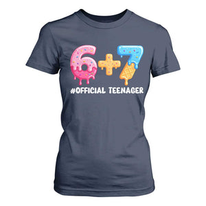Funny 67 13th Birthday Official Teenager T Shirt For Women 6 7 Ice Cream Drip Meme Funny Six Seven 13 Years Old TS10 Navy Print Your Wear