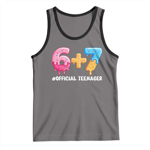 Funny 67 13th Birthday Official Teenager Tank Top 6 7 Ice Cream Drip Meme Funny Six Seven 13 Years Old TS10 Deep Heather Black Print Your Wear