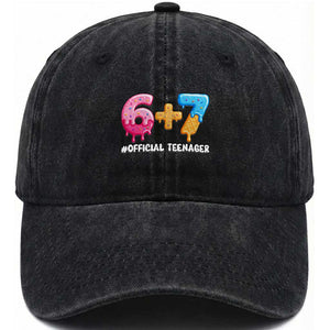 Funny 67 13th Birthday Official Teenager Washed Cotton Baseball Cap 6 7 Ice Cream Drip Meme Funny Six Seven 13 Years Old