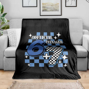 Funny 13th Birthday Official Teenager Throw Blanket 6+7 13 Year Old Boys Kids Checkered 67 Meme TS10 Print Your Wear