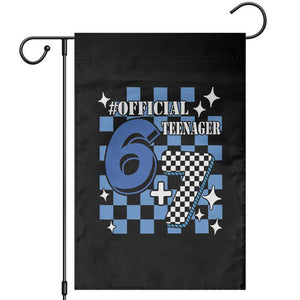 Funny 13th Birthday Official Teenager Garden Flag 6+7 13 Year Old Boys Kids Checkered 67 Meme TS10 Black Print Your Wear
