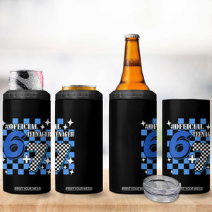 Funny 13th Birthday Official Teenager 4 in 1 Can Cooler Tumbler 6+7 13 Year Old Boys Kids Checkered 67 Meme TS10 Print Your Wear