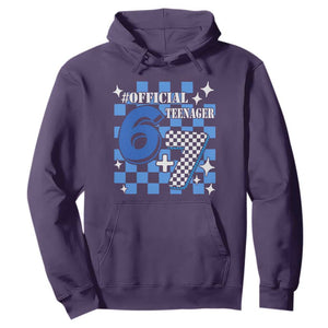 Funny 13th Birthday Official Teenager Hoodie 6+7 13 Year Old Boys Kids Checkered 67 Meme TS10 Purple Print Your Wear