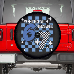 Funny 13th Birthday Official Teenager Spare Tire Cover 6+7 13 Year Old Boys Kids Checkered 67 Meme TS10 Black Print Your Wear
