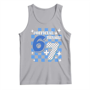 Funny 13th Birthday Official Teenager Tank Top 6+7 13 Year Old Boys Kids Checkered 67 Meme TS10 Athletic Heather Print Your Wear